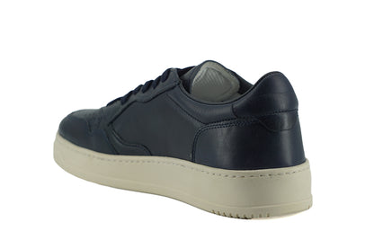  - Elegant Navy Blue Leather Sneakers