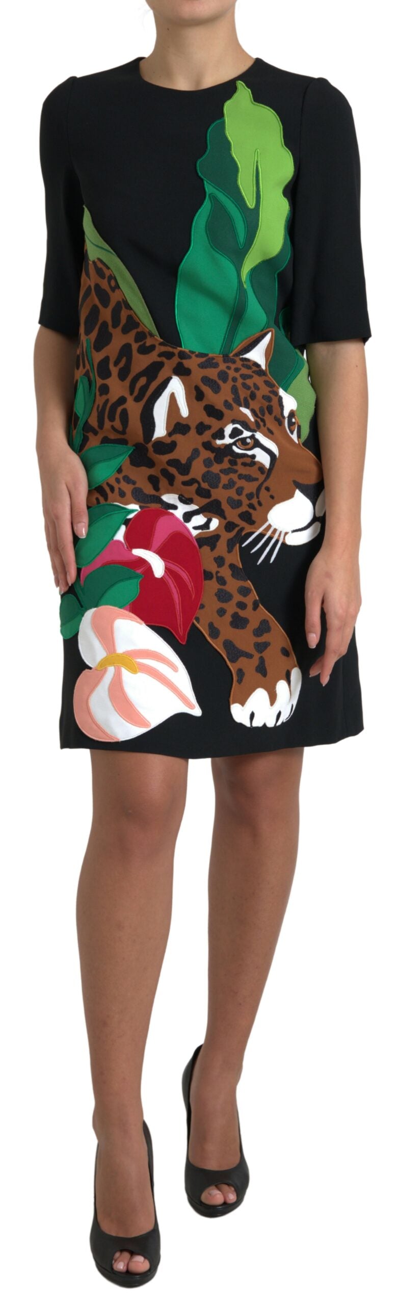  - Elegant Jungle Motif Sheath Dress