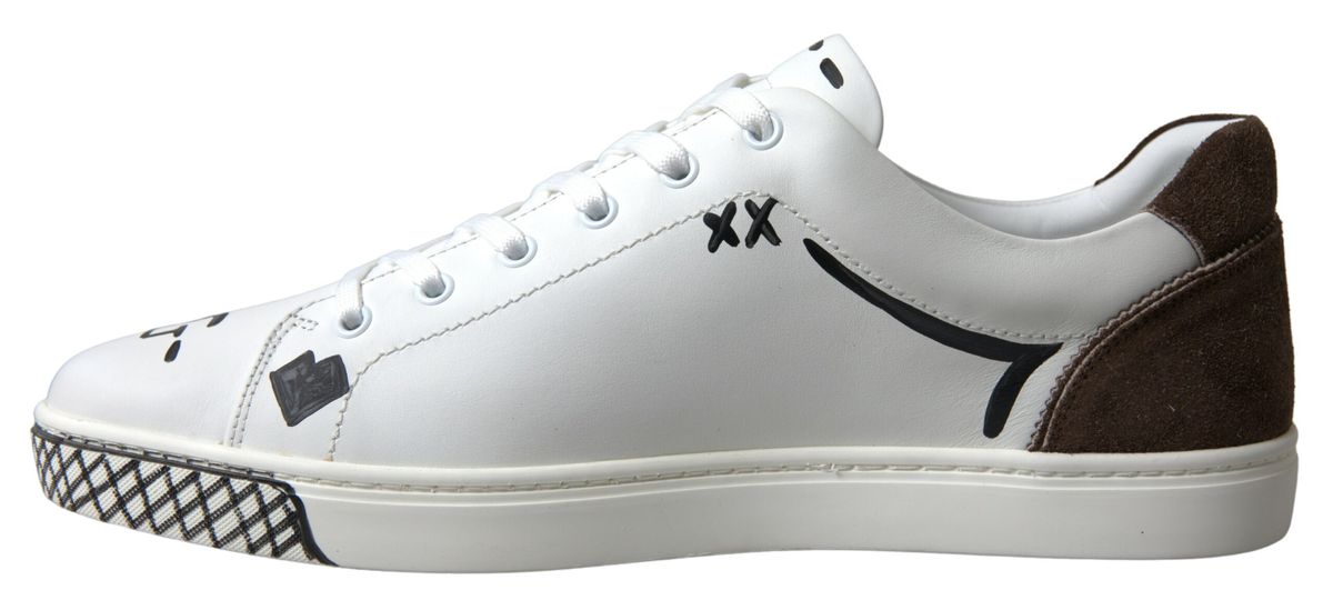  - Sleek White Leather Casual Sneakers