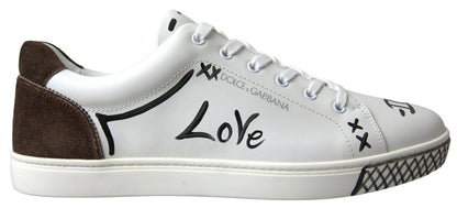  - Sleek White Leather Casual Sneakers