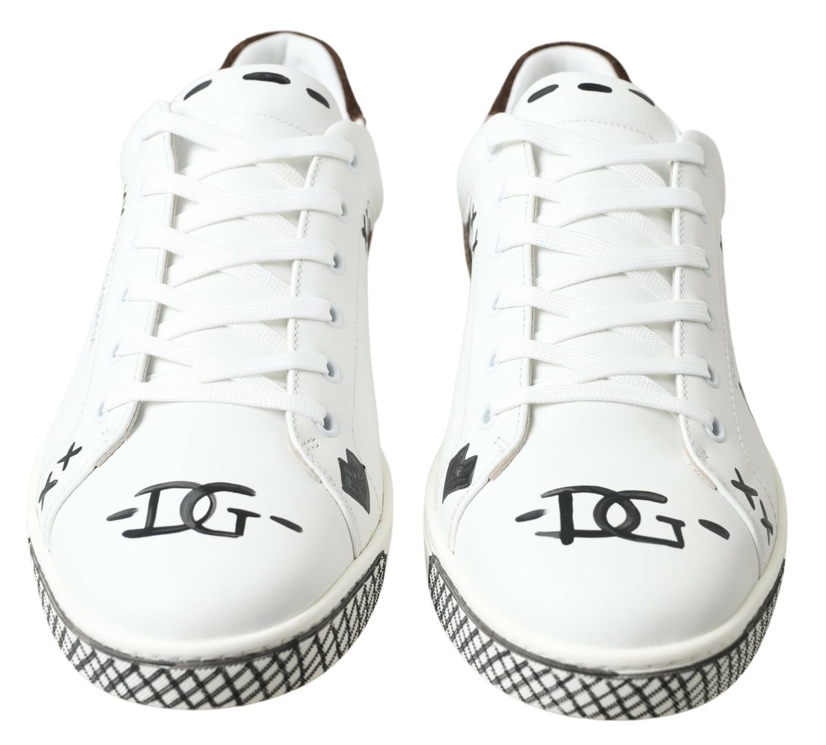  - Sleek White Leather Casual Sneakers