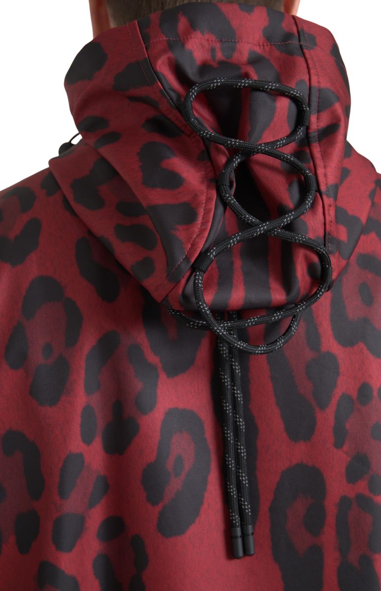  - Radiant Red Leopard Print Hooded Jacket