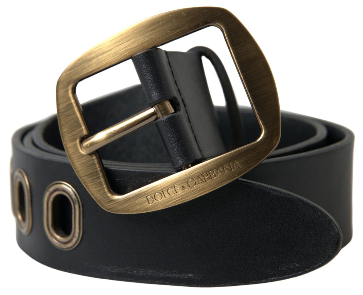  - Sleek Italian Leather Belt with Metal Buckle