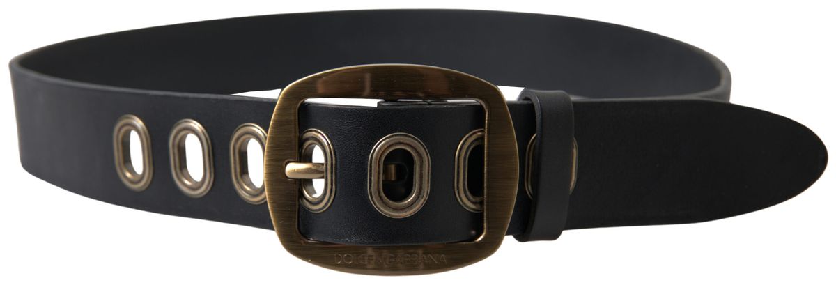  - Sleek Italian Leather Belt with Metal Buckle