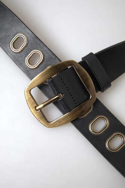  - Sleek Italian Leather Belt with Metal Buckle