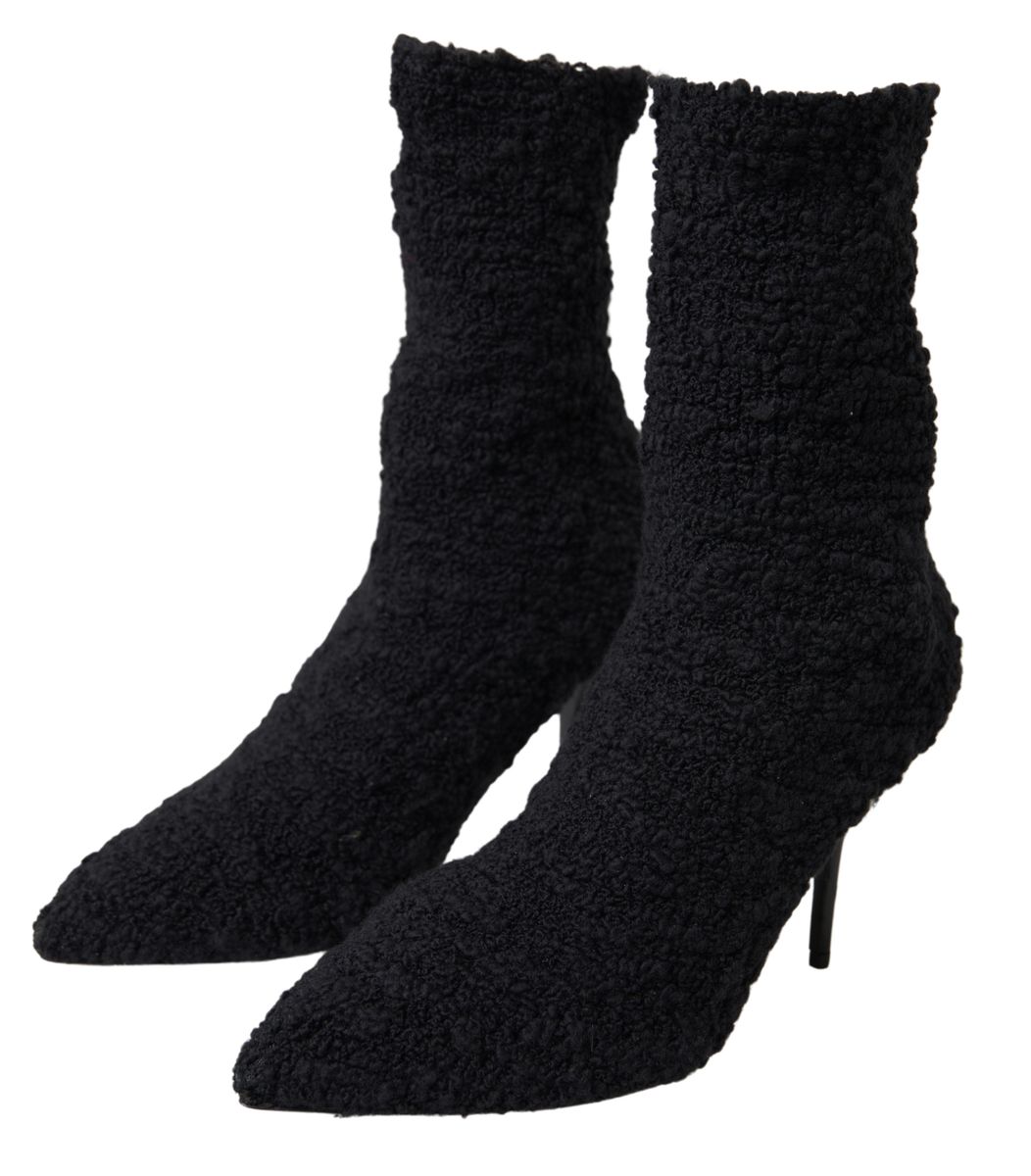  - Elegant Virgin Wool Mid Calf Boots