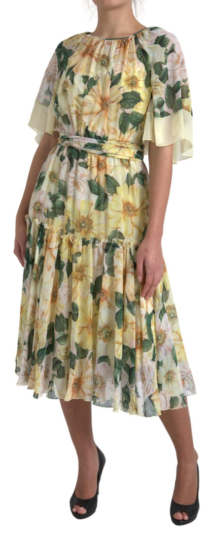  - Elegant Silk Floral Maxi Dress