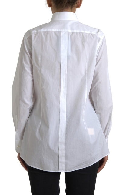  - Elegant White Cotton Poplin Dress Shirt