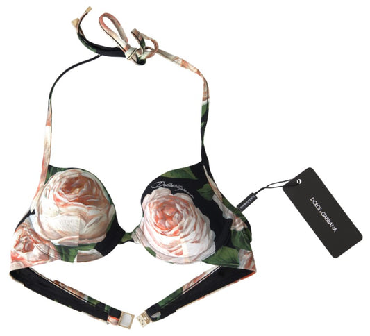  - Floral Elegance Elastic Bikini Top