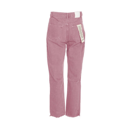  - Chic Pink Raw Cut Bottom Jeans