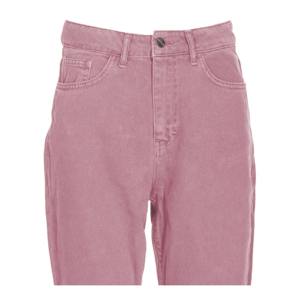  - Chic Pink Raw Cut Bottom Jeans