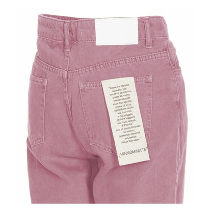  - Chic Pink Raw Cut Bottom Jeans