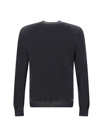  - Chic Grey Wool Iconic Logo Sweater