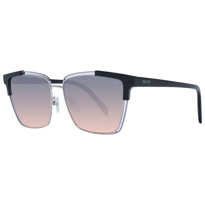 Emilio Pucci Women’s Sunglasses – Multicolor Cat Eye Frame with Grey Mirrored Lenses, 57mm