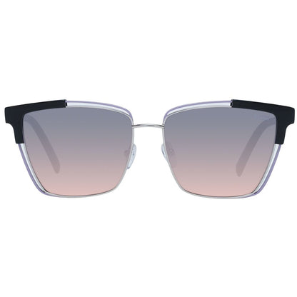 Emilio Pucci Women’s Sunglasses – Multicolor Cat Eye Frame with Grey Mirrored Lenses, 57mm