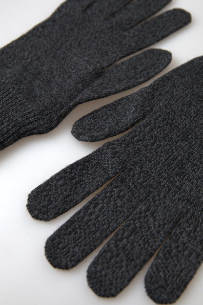  - Elegant Virgin Wool Winter Gloves in Gray