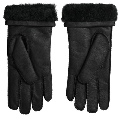  - Elegant Black Leather Winter Gloves