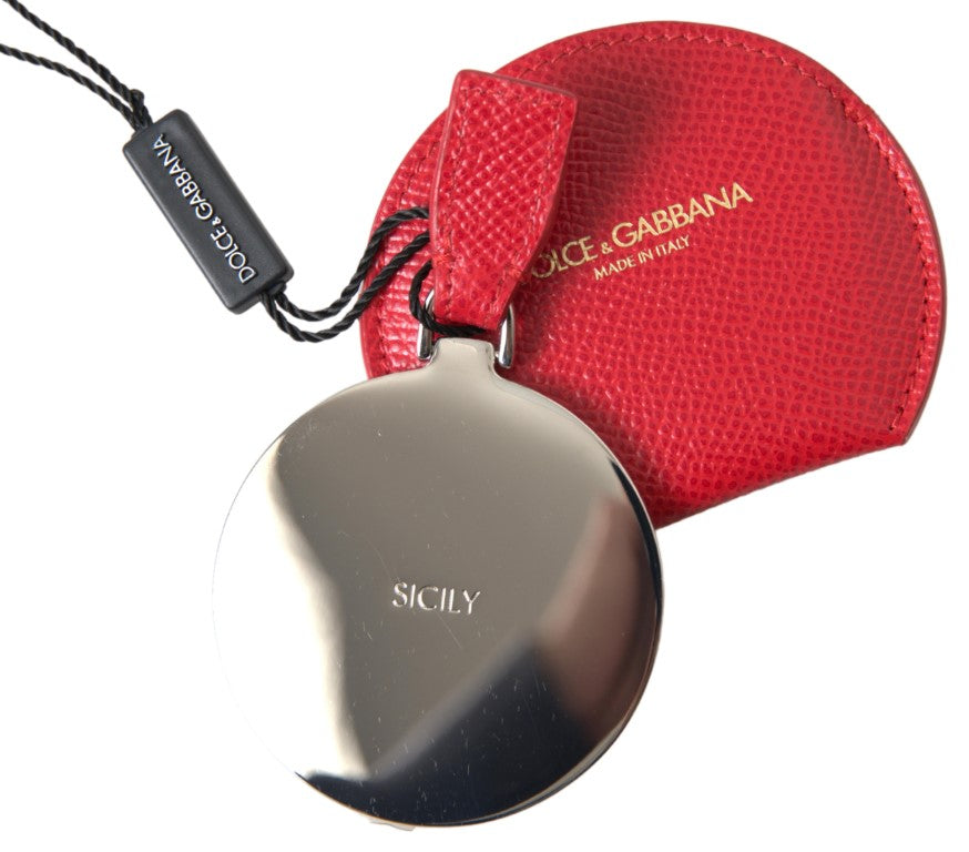  - Elegant Red Leather Mirror Holder