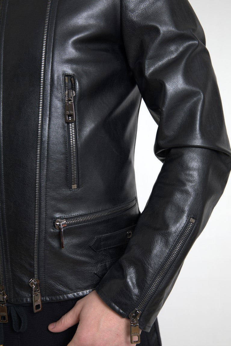 Black Leather Biker Jacket