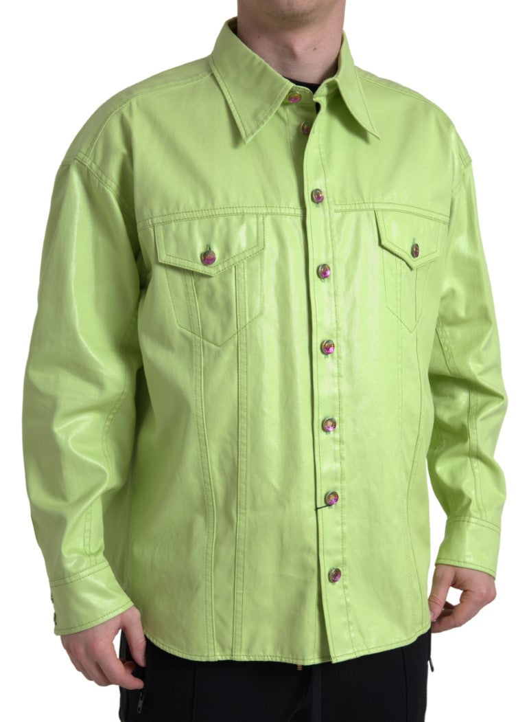  - Elegant Light Green Cotton Button Down Shirt