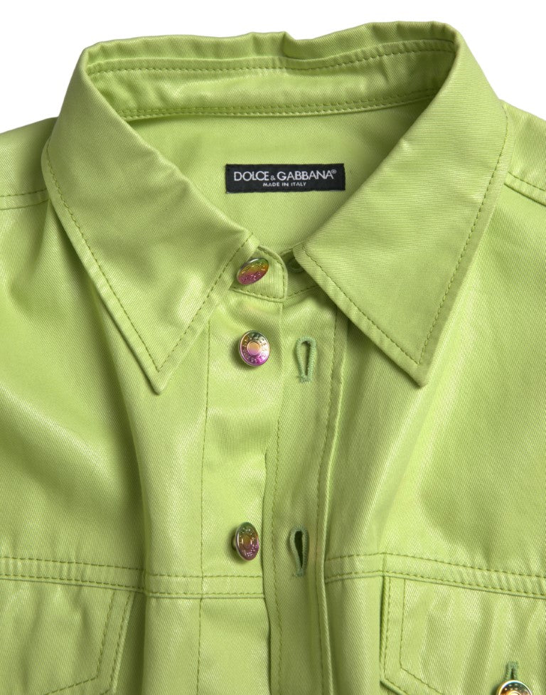  - Elegant Light Green Cotton Button Down Shirt