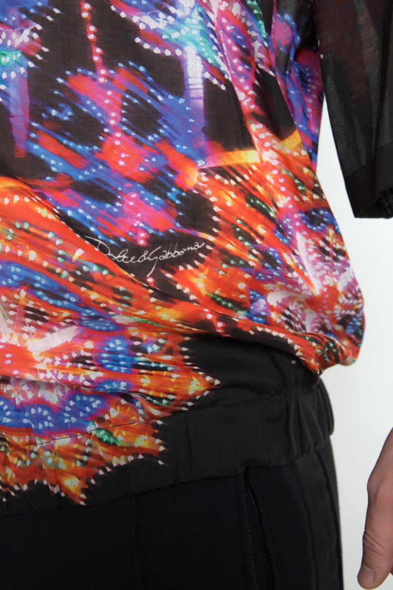  - Multicolor Luminarie Print Cotton Polo Shirt