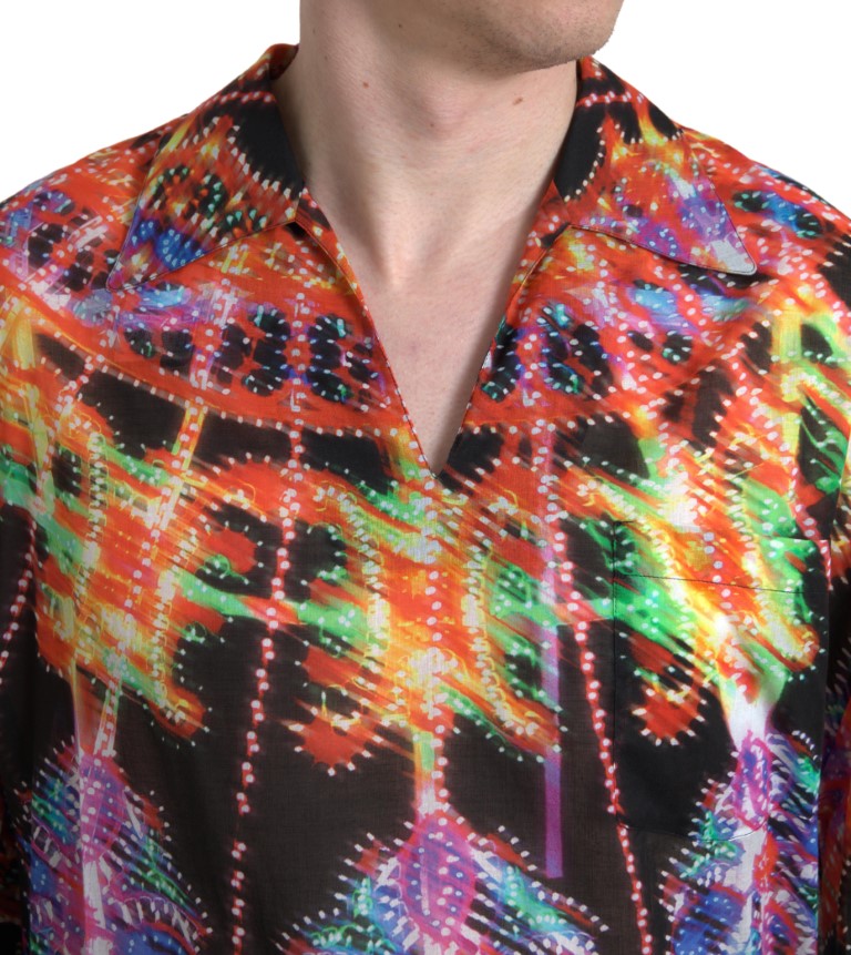  - Multicolor Luminarie Print Cotton Polo Shirt