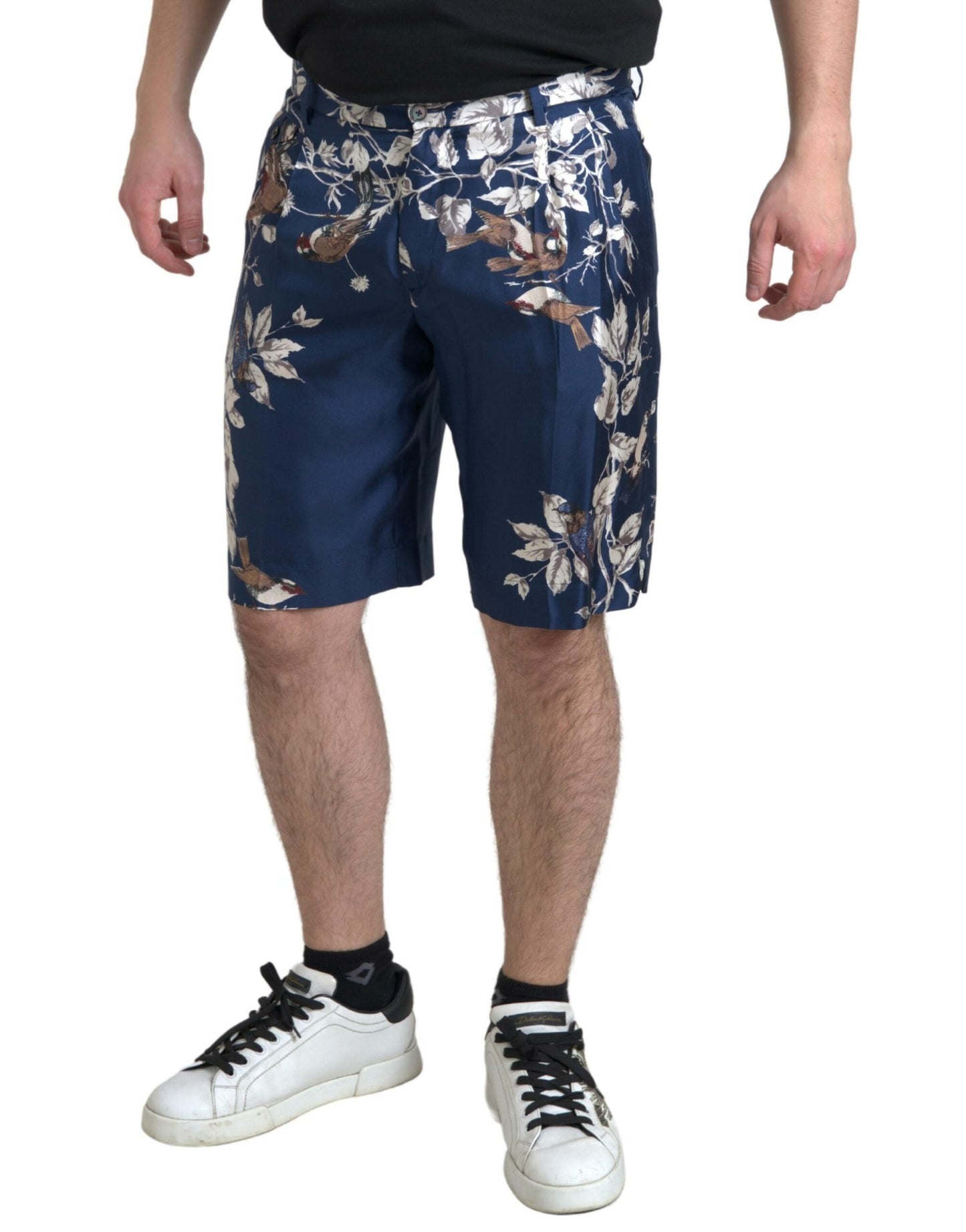  - Silken Floral Bermuda Shorts in Blue