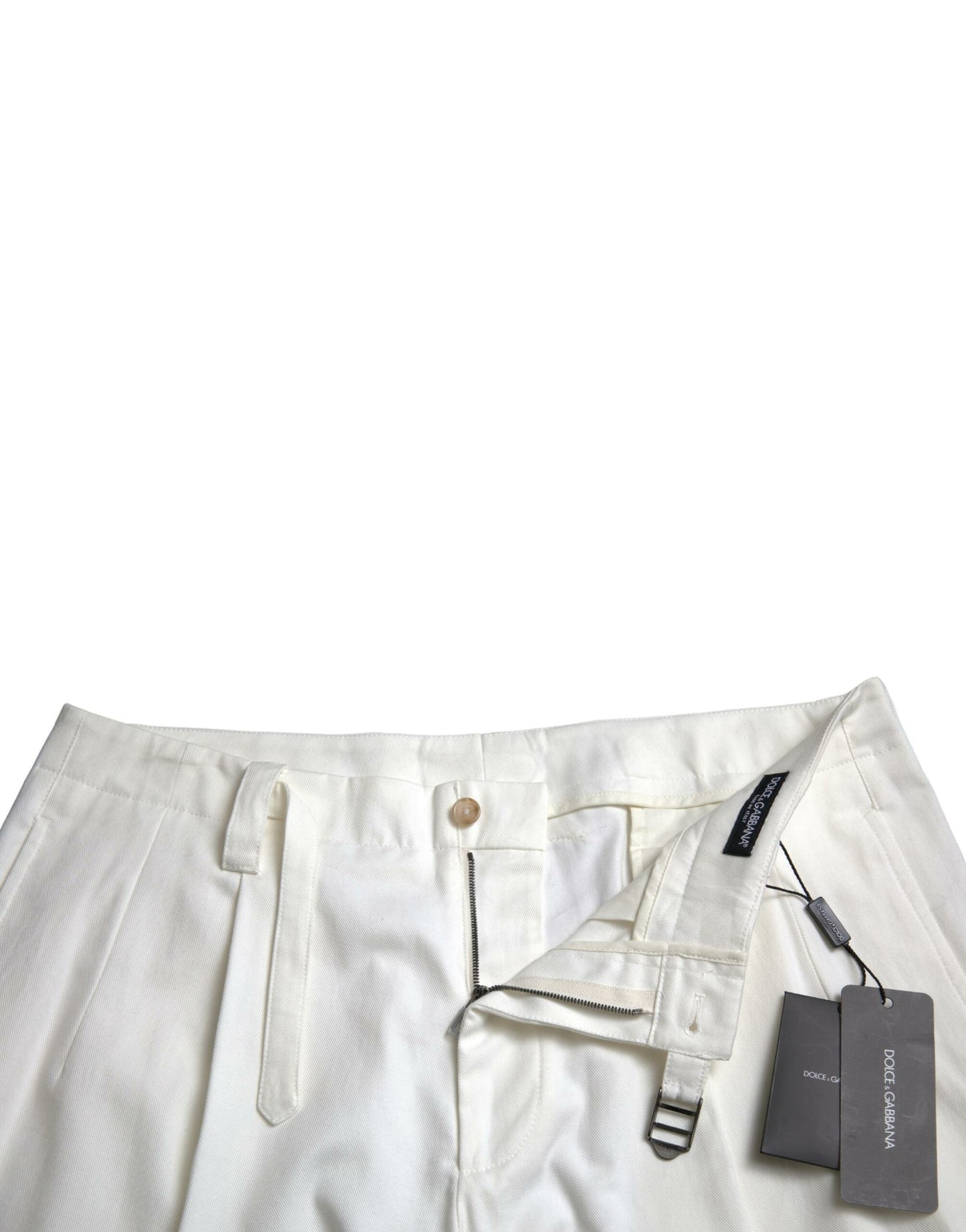  - Elegant White Bermuda Denim Shorts