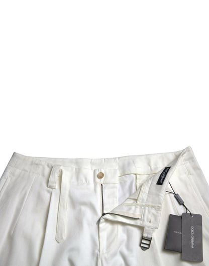  - Elegant White Bermuda Denim Shorts