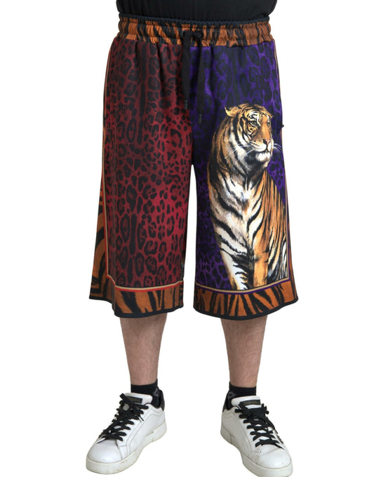  - Multicolor Bermuda Shorts with Exotic Print