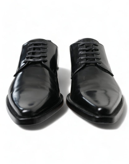  - Elegant Black Leather Formal Flats