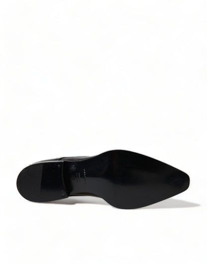  - Elegant Black Leather Formal Flats