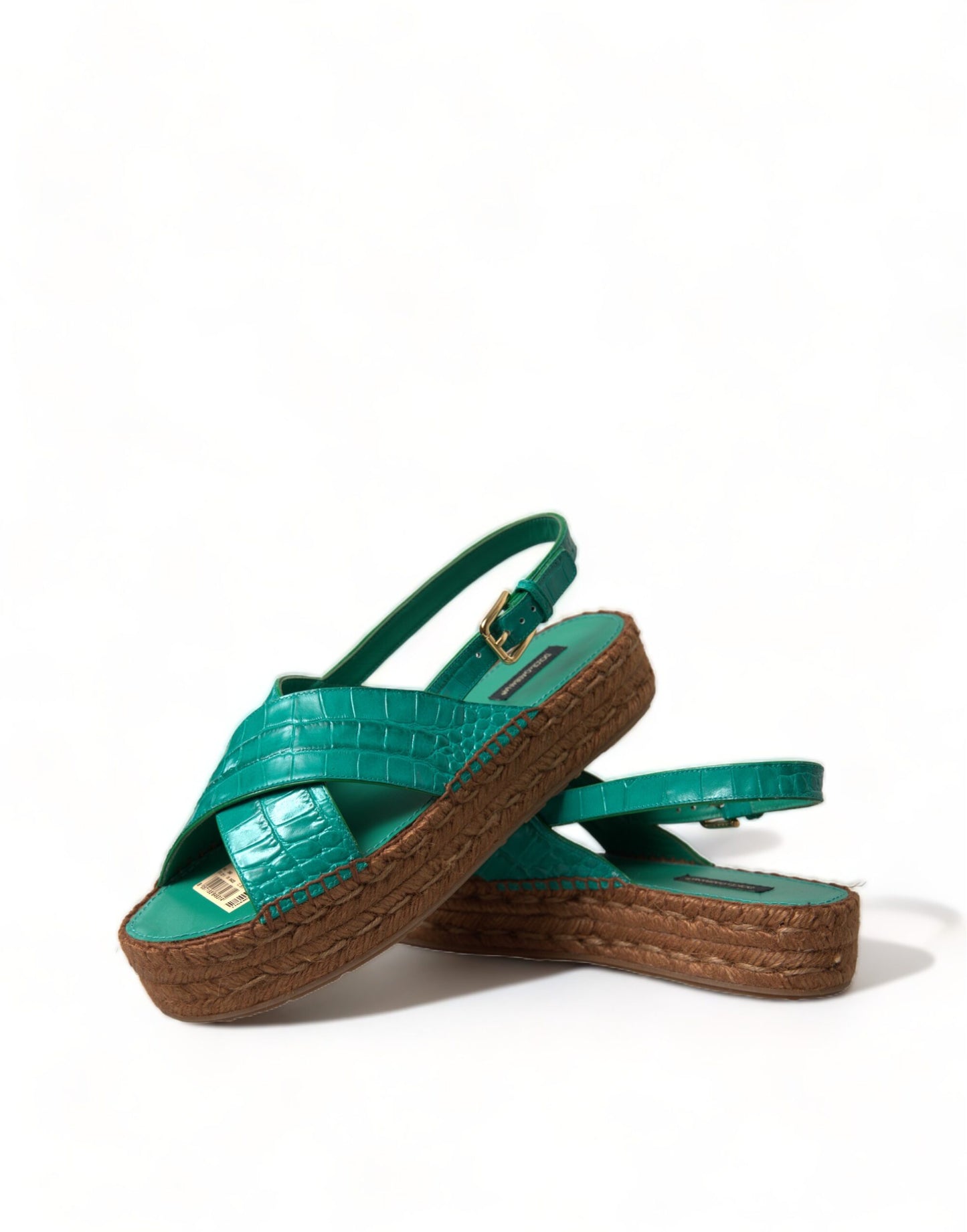  - Elegant Green Espadrille Platform Sandals