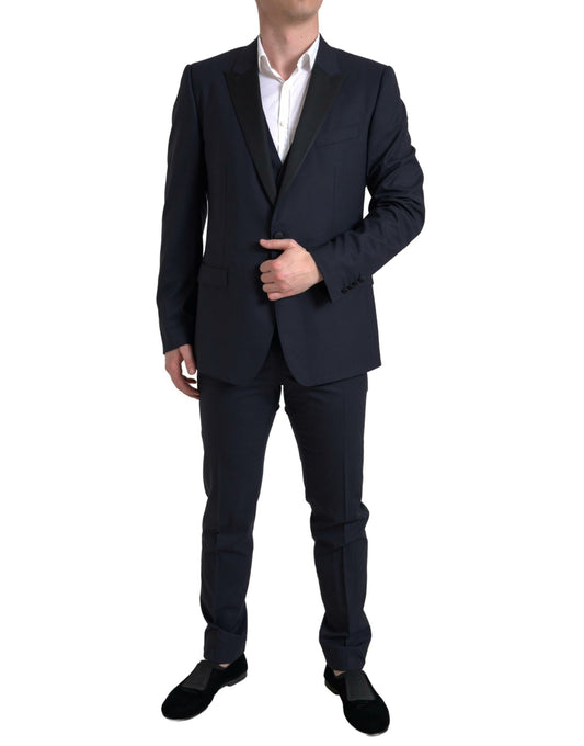  - Elegant Blue & Black Martini Slim Fit Suit