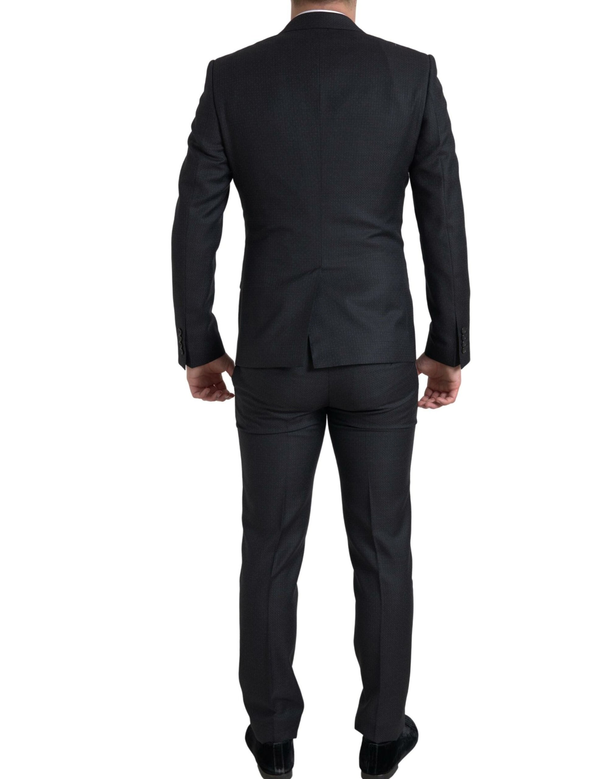 Elegant Black Martini Slim Fit 3-Piece Suit by Dolce & Gabbana