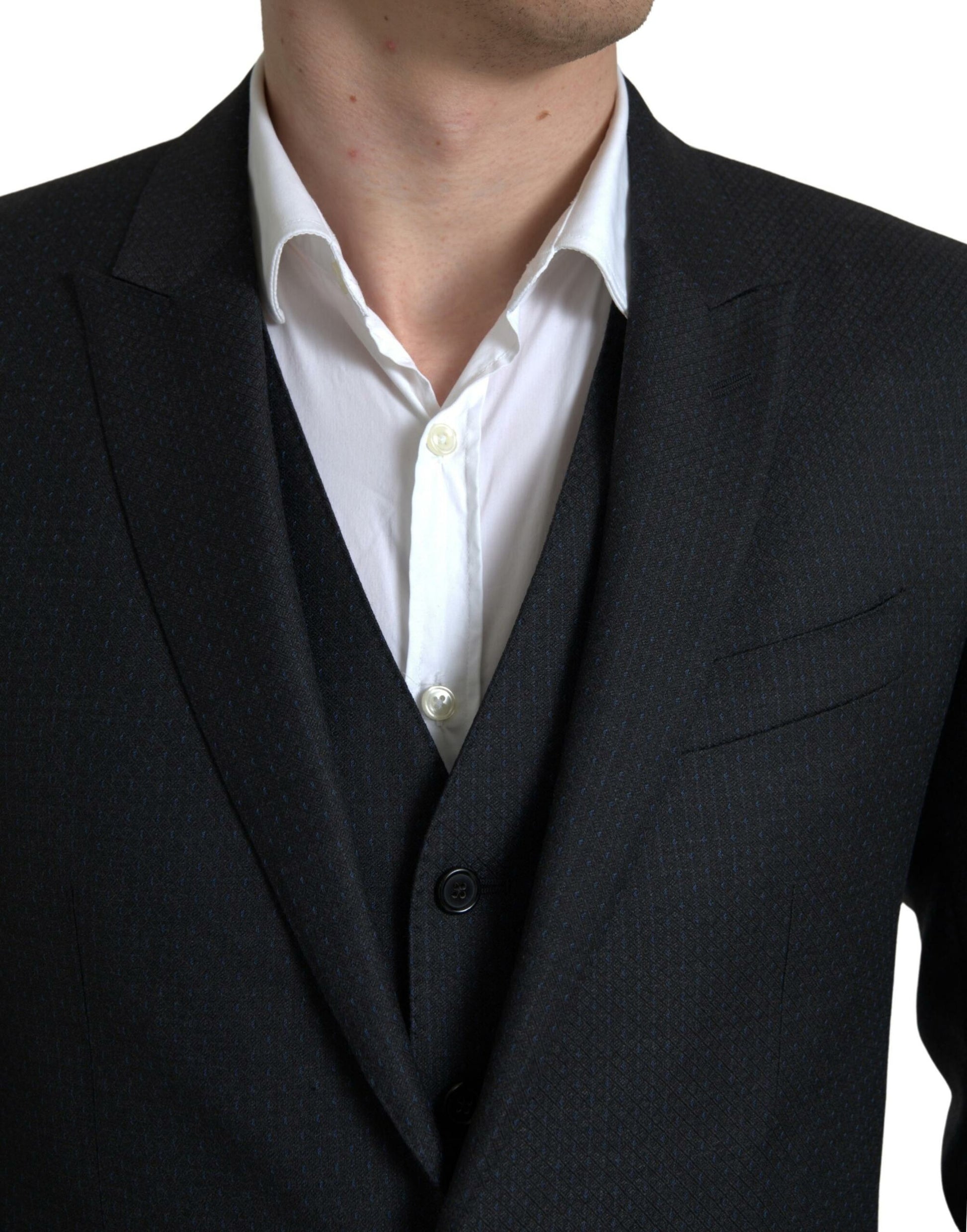 Elegant Black Martini Slim Fit 3-Piece Suit by Dolce & Gabbana