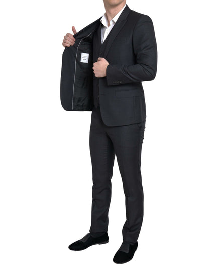 Elegant Black Martini Slim Fit 3-Piece Suit by Dolce & Gabbana
