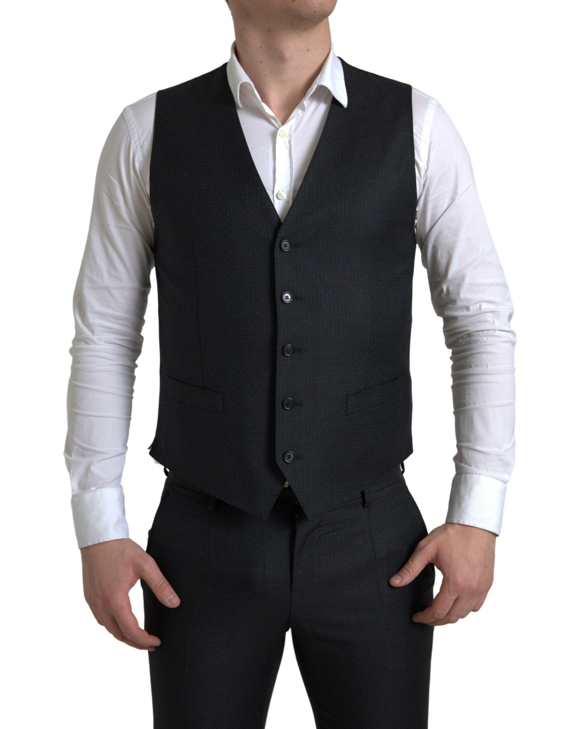 Elegant Black Martini Slim Fit 3-Piece Suit by Dolce & Gabbana