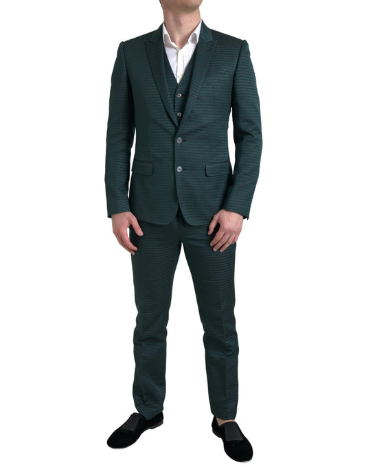  - Emerald Elegance Slim Fit 3-Piece Suit