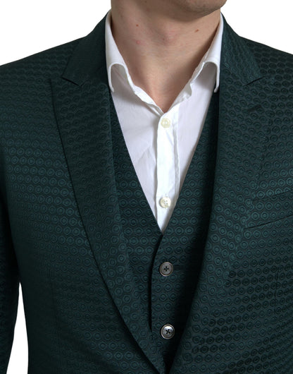  - Emerald Elegance Slim Fit 3-Piece Suit