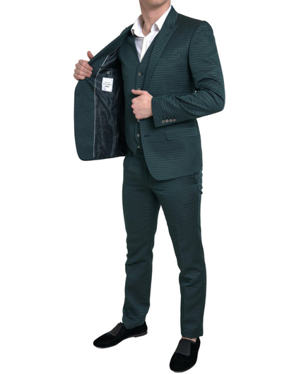  - Emerald Elegance Slim Fit 3-Piece Suit