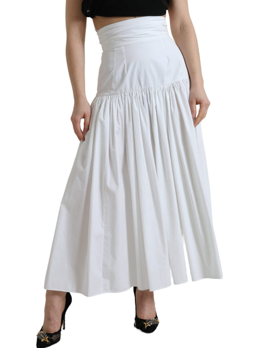  - Elegant High Waist Cotton Maxi Skirt