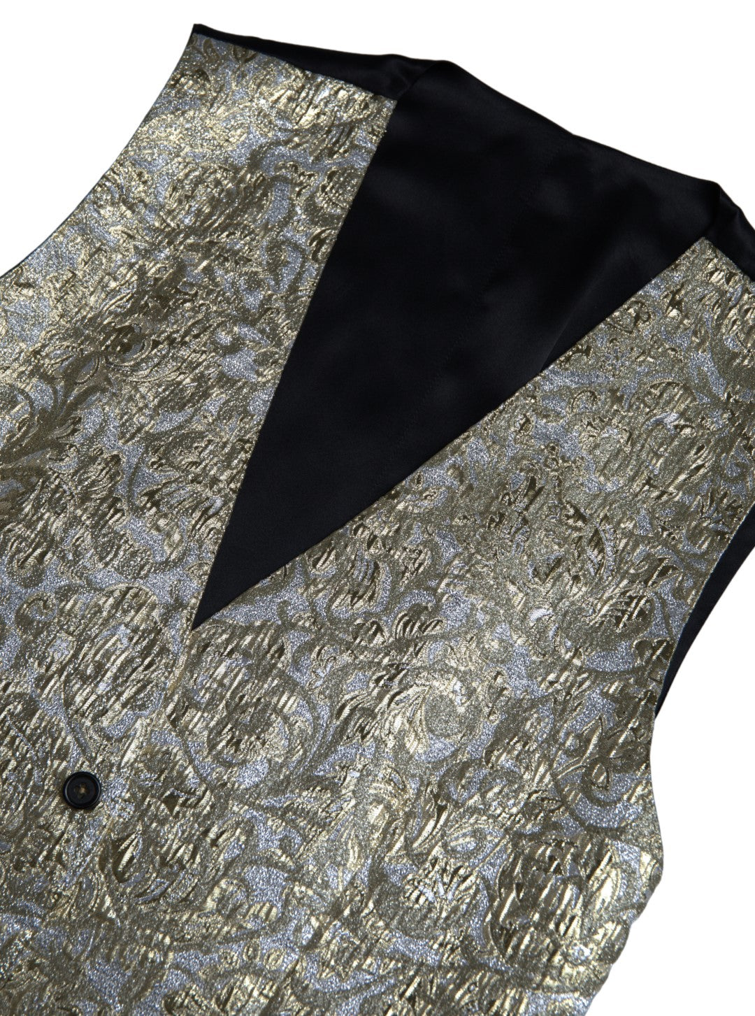  - Elegant Gold Silk Formal Vest