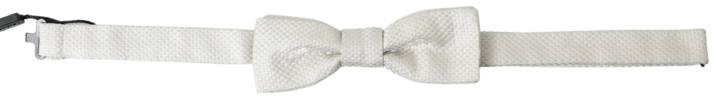  - Elegant Ivory Silk Bow Tie