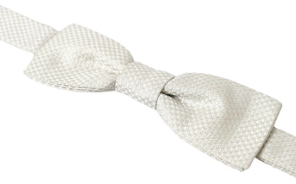  - Elegant Ivory Silk Bow Tie