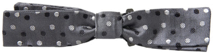  - Elegant Silk Gray Bow Tie