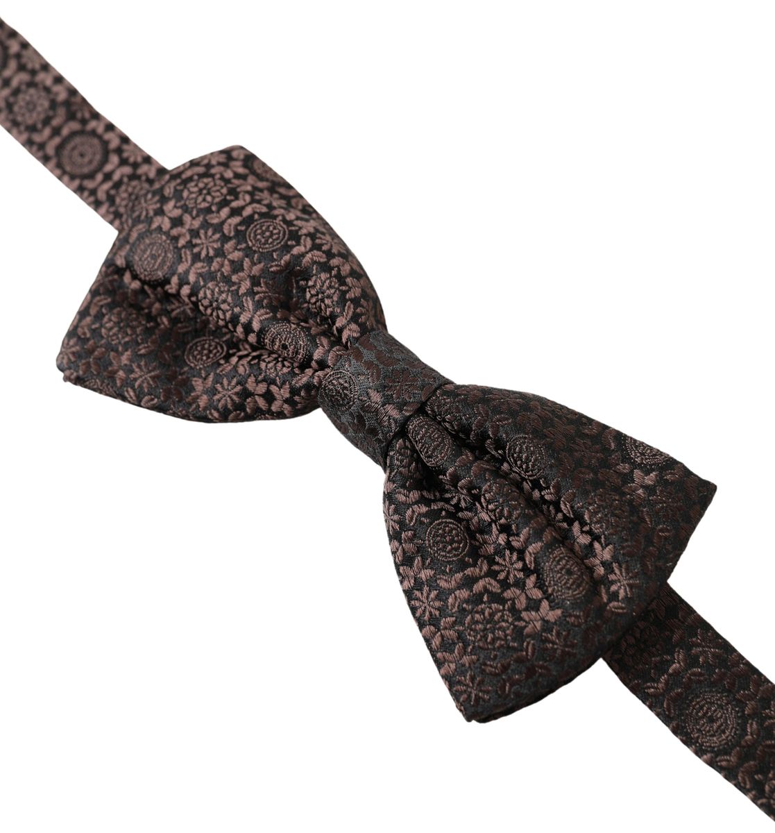  - Elegant Silk Brown Bow Tie