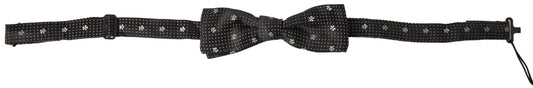  - Elegant Black Silk Bow Tie