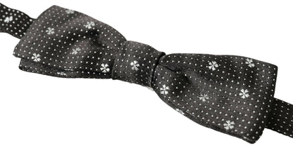  - Elegant Black Silk Bow Tie